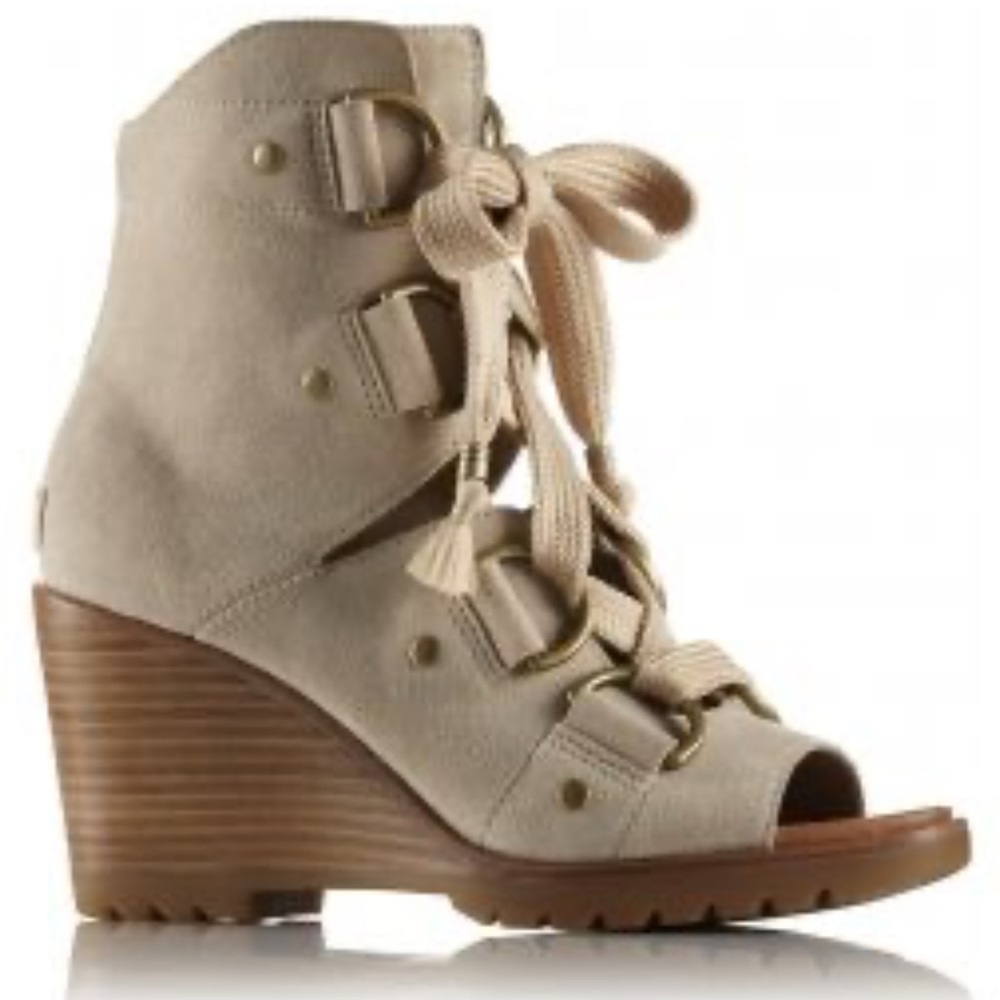 Sorel Stylish Cream Wedge Sandals